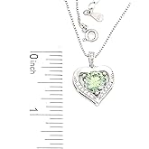 2ct Certified Heart Natural Emerald Pendant White Gold Necklace Pendant Love Heart Diamond Jewelry 18kt GOLD Silver "I love you" Diamond Necklaces for Daughter Birthday Girlfriend Valentines day gifts