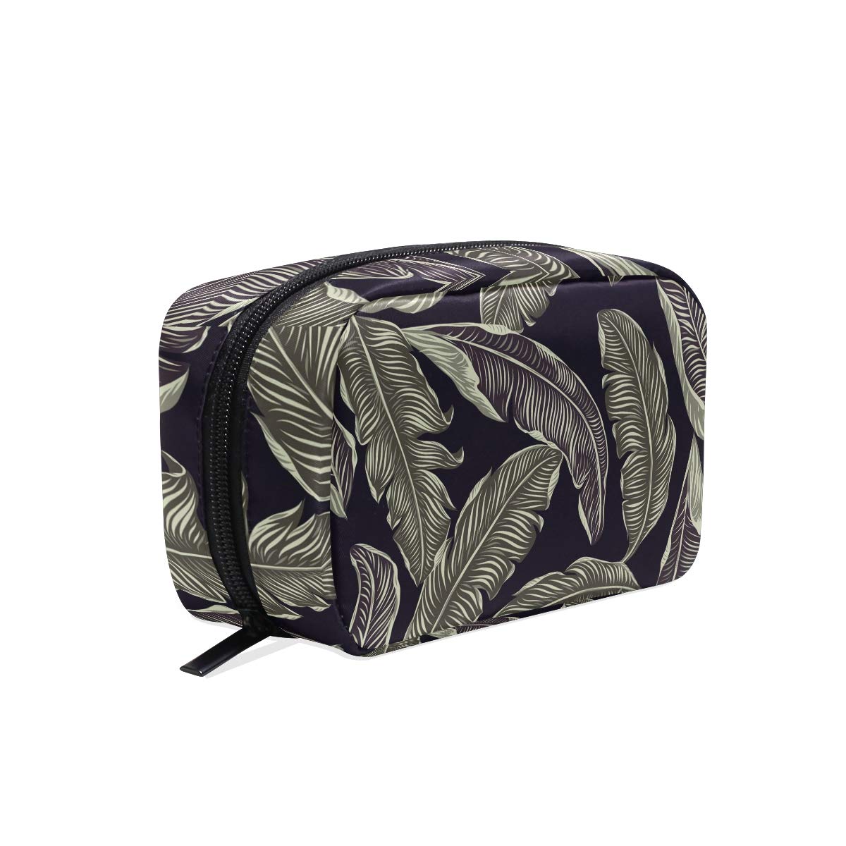 Makeup Cosmetic Bag Jungle Tropical Leaves Portable Travel Train Case Toiletry Bags Organizer Multifunction Storage Bag