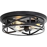 piano7797 13 inch Black Flush Mount Ceiling Light Fixtures,3-Light Modern Hallway Light Fixtures Ceiling, Black Lights Fixtur