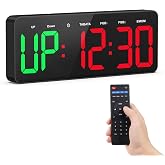 Tempospark Gym Timer Clock Large Display, 12" LED Exercise Workout Interval Timer with Remote for Boxing Tabata/FGB/EMOM,Countdown/Up,Stopwatch Clock for Sports,Home Gym,Yoga,Garage,Office,Classroom