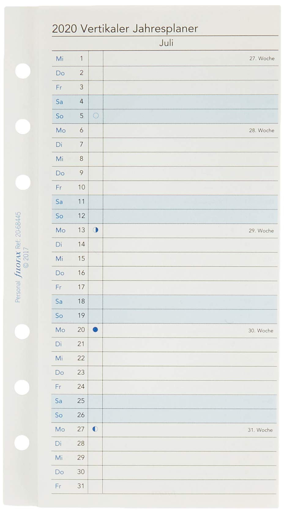 Filofax 000020-68445 Calendar