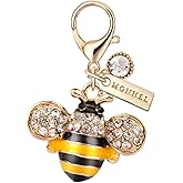 MC30 MONNEL Crystal Yellow Bee Lobster Clasp Charm Pendant with Velvet Bag (1 piece)