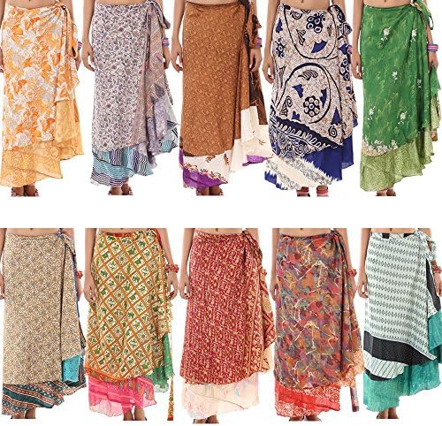 Printed Reversible Two Layer Wrap Skirt Magic Wrap Skirt