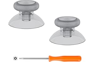 eXtremeRate Clear Black Replacement Thumbsticks for Xbox Series X/S Controller, for Xbox One Standard Controller Analog Stick, Custom Joystick for Xbox One X/S/Elite Controller