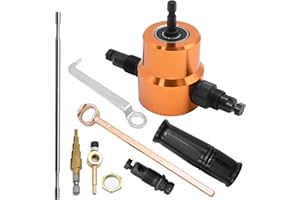 Anxingo 160AS 360° Rotating Nibbler Drill Attachment Double Head Sheet Metal Nibbler for Straight Curve and Circle Cutting