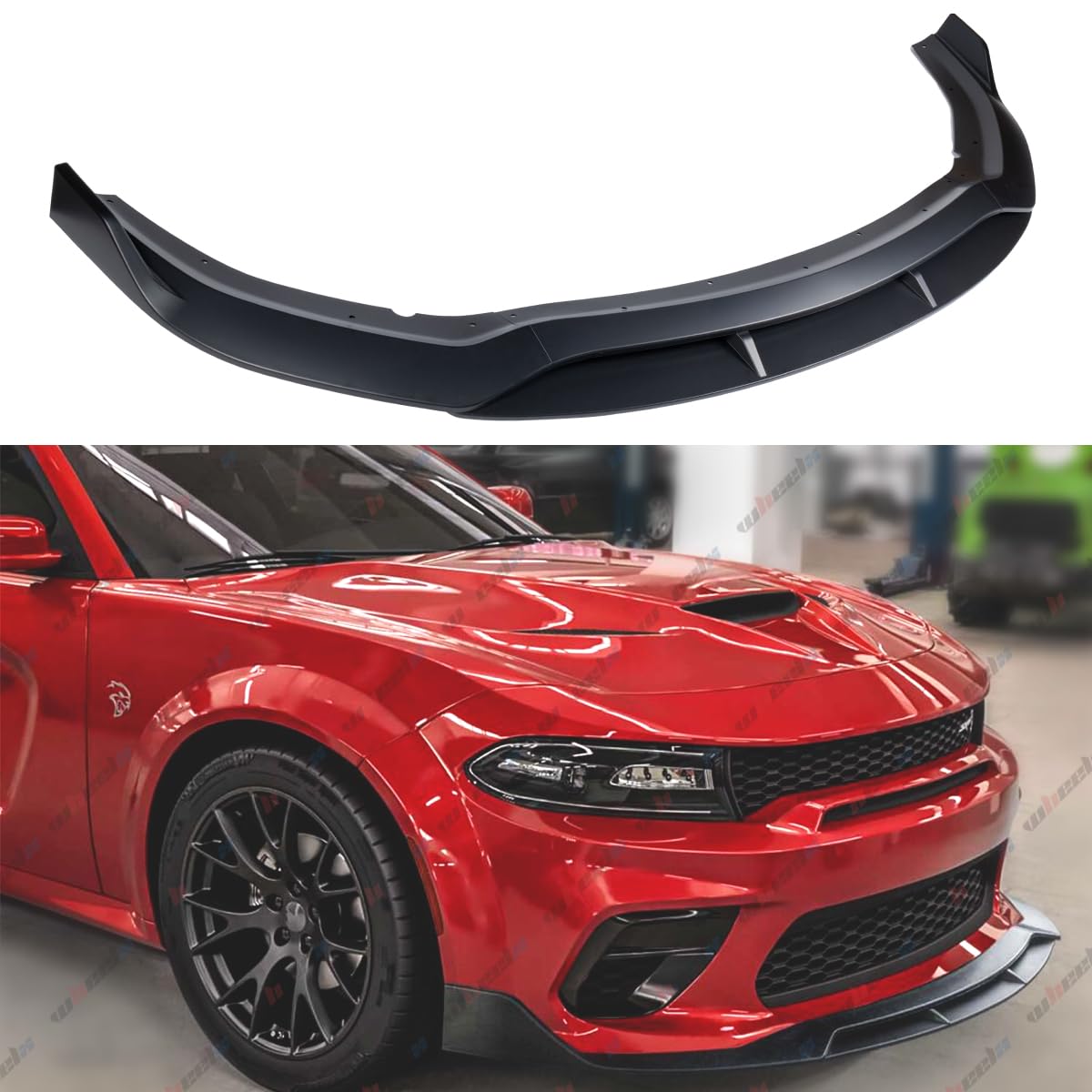 Photo 1 of WheelX 4Pcs Front Lip Compatible with 2020-2023 Dodge Charger SRT Hellcat Scat (Only Fit Widebody), Bumper Air Dam Lower Chin Spoiler Splitter, Protection Body Kit (Matte Black)