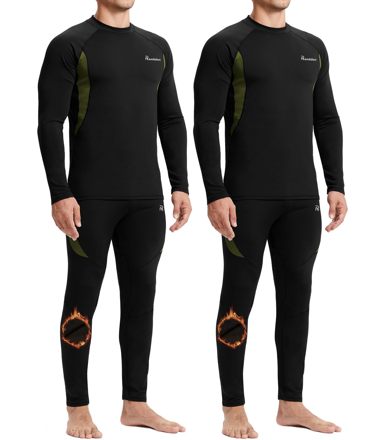 romision Thermal Underwear Long Johns for Men Fleece Lined Base Layer Cold Weather Hunting Gear Bottom and Top Set Image