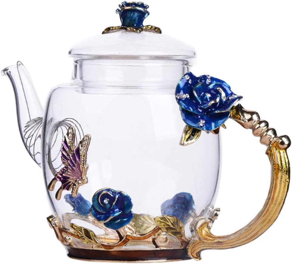 Teapot Teapot Plexiglass Teapot Enamel Teapot High-Grade Flower Tea Kettle Home Kitchen Teapot