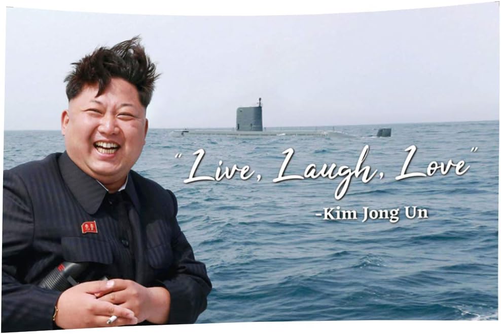 Amazon Com Enmoon Kim Jong Un Flag With Old Saying Live Laugh Love 3x5ft Vivid Color Durable Polyester Banner With Brass Grommets For College Dorm Outdoor Garden Outdoor