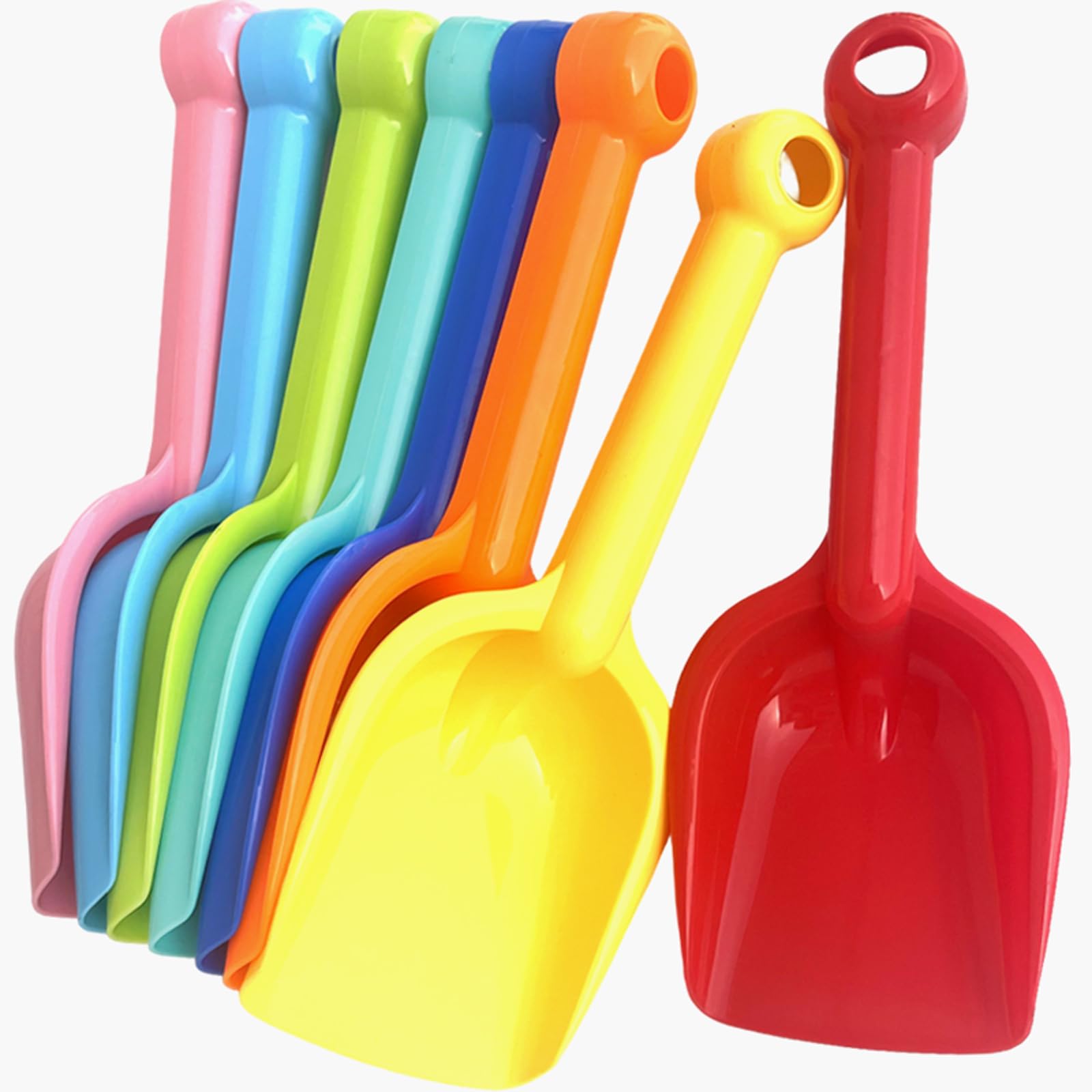 Beach Shovels for Kids 8 Pack,Heavy Duty Plastic Sand Shovels Tools for Toddlers,Spade Scoop Trowel Sand Toys for Kid Toddler Adult, Plastic Heavy Duty Garden Digging Scoop Snow Toys Accessories