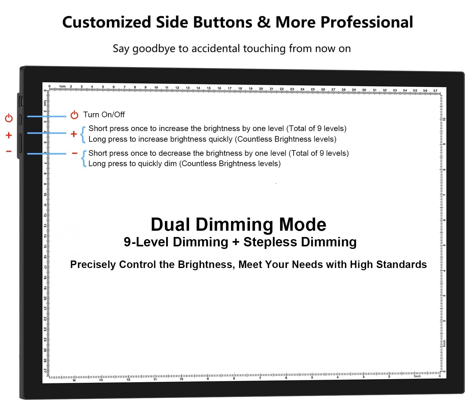 Diamond Painting Light Pad A3, 16.6×12.6 inchs Diamond Painting Light Board Built-in Stand. Side Buttons 9 Levels Dimming Light Table for Diamond Art Supplies