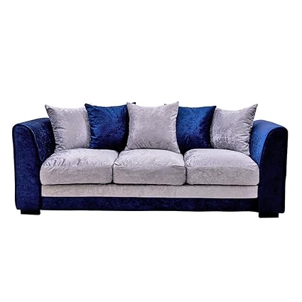 Crushed Velvet Corner Sofa 3 Seater Fabric Sofa Living Room Fabric