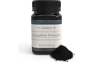 Godora 340 Gram Pure Graphite Powder - Amazing Artistic Powdered Graphite for Sketching, Etc - Professional Powdered, Easy Melt Color