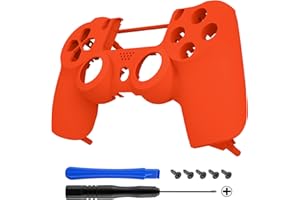 eXtremeRate Orange Soft Touch Custom Faceplate Shell Compatible with ps4 Slim Pro Controller CUH-ZCT2 JDM-040/050/055 - Contr