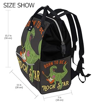 Wickeltasche Mummy Dad Dinosaurier Rock Tote Rucksack Reise Schule