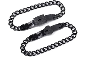 SONGCHANGJEWELRY Lock Bracelet and Key Necklace - Titanium Steel Couples Jewelry, Romantic Gift for Valentines Day, Birthday, Christmas, Wedding, Anniversary