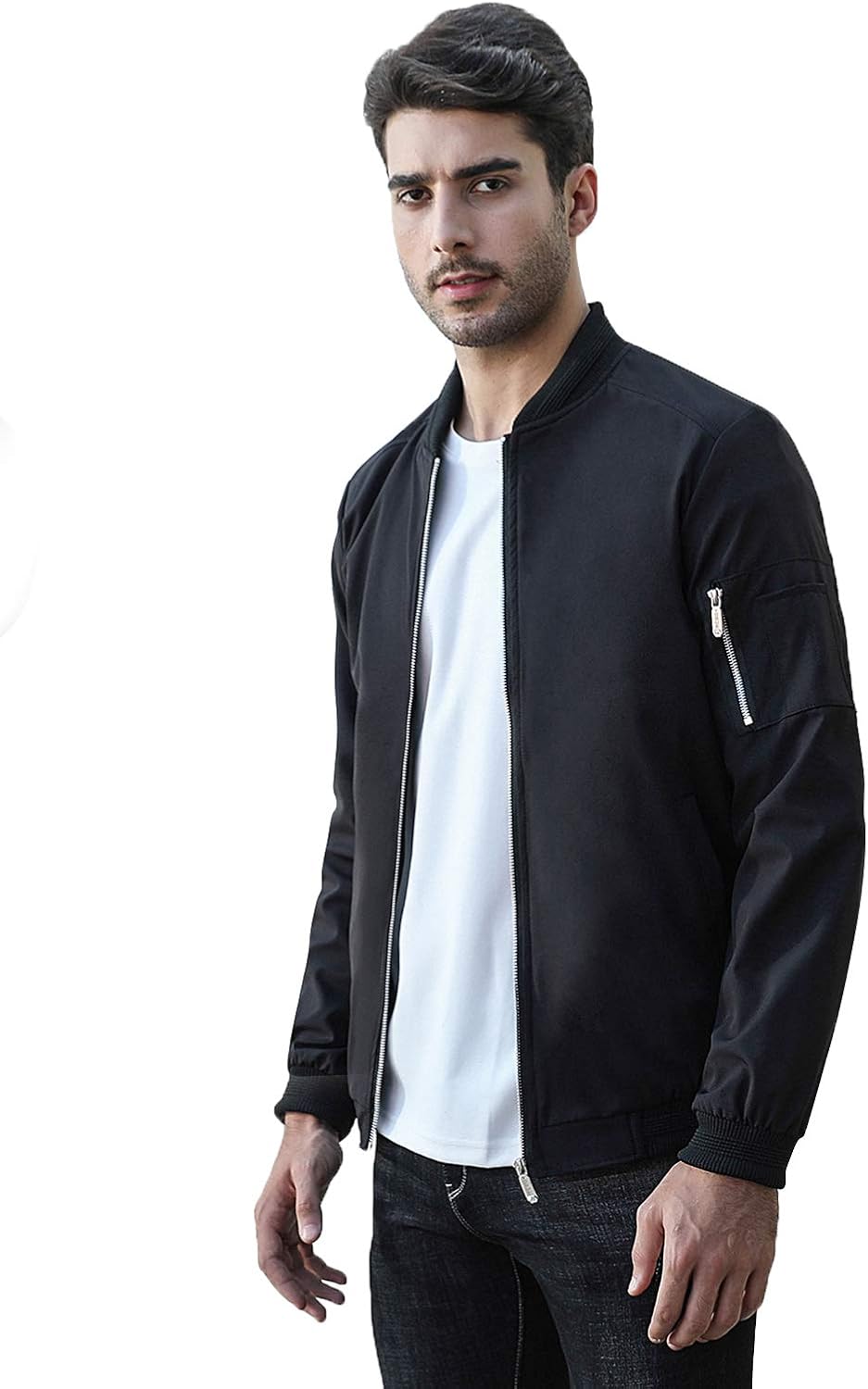 sandbank Men's Slim Fit Lightweight Softshell Flight Bomber Jacket Coat at  Men’s Clothing store