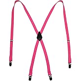 CTM Women's Elastic Clip-End 1/2 Inch Skinny Urban Suspenders