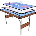 DRM 55Inch Multi Function 3 in 1 Combo Game Table, Folding Pool Table/Billiard Table, Hockey Table, Table Tennis Table with ALL Accessories
