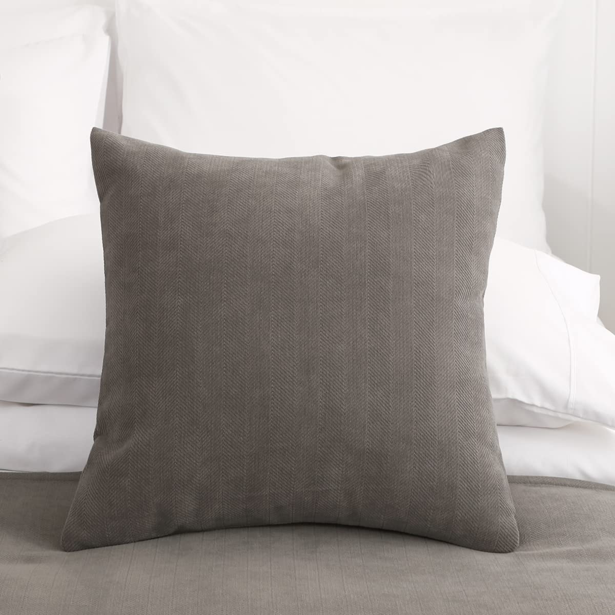 AMBERIS 2 Pillowcases (45×45cm)(without Insert) Grey, Modern Style 2 Pillowcases (without Insert) for Home Hotel Decorations