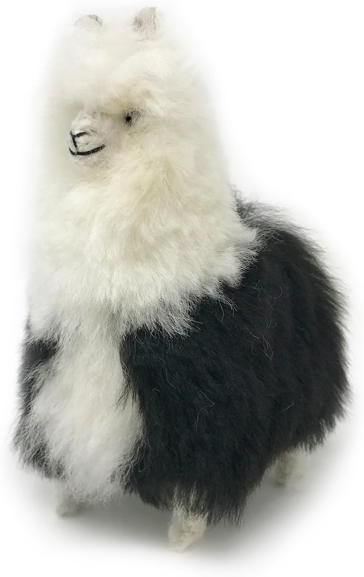 Standing Baby Alpaca Fur Alpaca Cria Figure - 7 Inch (Multi)