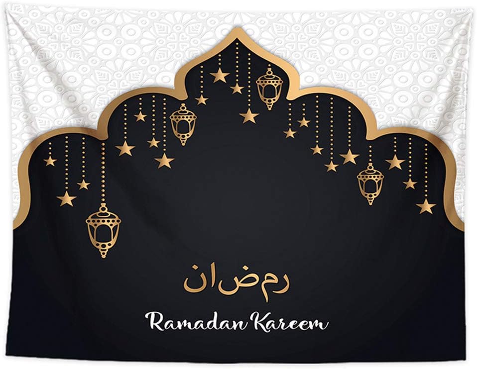 Cher9 150130cm Eid Mûbàràk Dècôr Printèd Bàckgrôûnd Wàll Tàpèstry Hànging Clôth Ràmàdàn Kàrèèm Islàmic Mûslim Pàrty Wàll Côvèr Ràmàdàn Dècôràtiôn