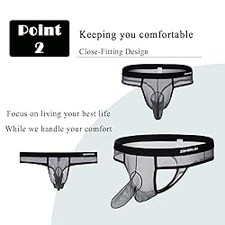 ZAIGGUT Mens Thongs Sexy Underwear See Through G