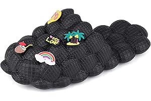 LAKIGE Kids Bubble Slides with Charms Boys Girls Funny Lychee Bubble Slippers Soft Massage Golf Ball Shoes Non-Slip House Slippers for Shower Bedroom Beach Pool