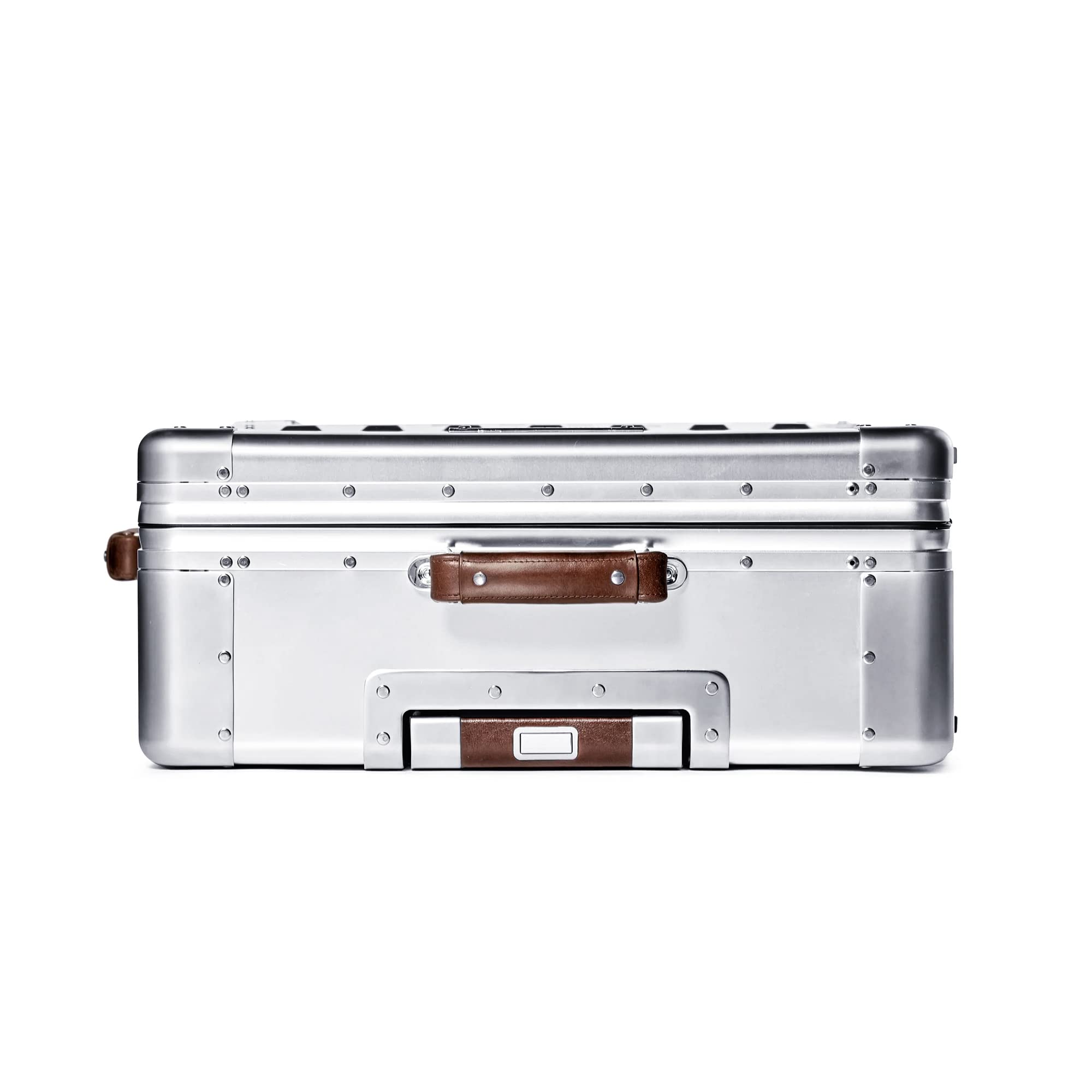 Sterling Pacific - 80L Check In Travel Case – Full Aluminum Luggage, Italian Leather Handles
