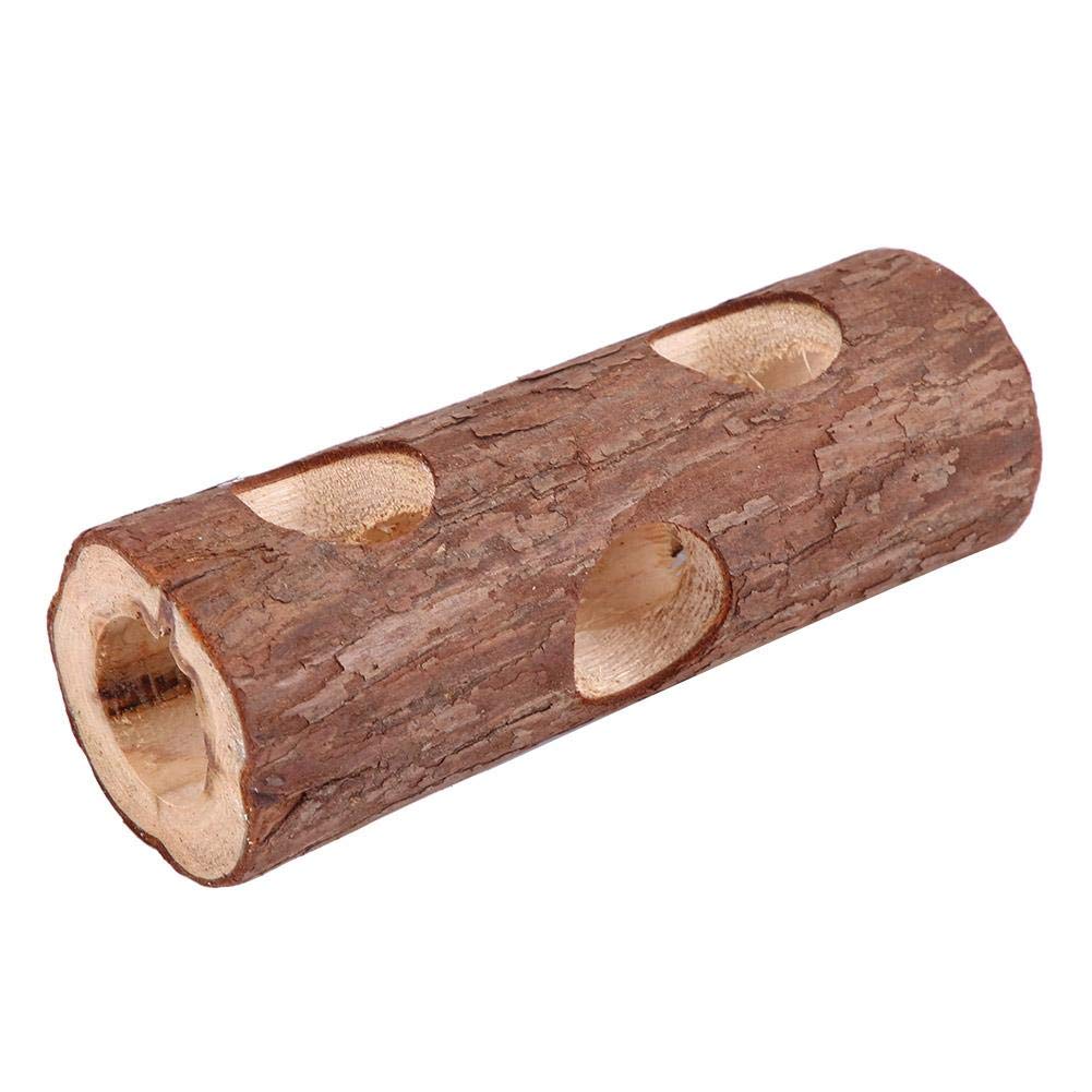 Cafopgrill Wooden Animal, Hamster Tunnels And Tubes Guinea Pig Wooden Toys Tunnel Hamster Tube Exercise Chew Toy for Rabbit Ferret Guinea Pig (L)