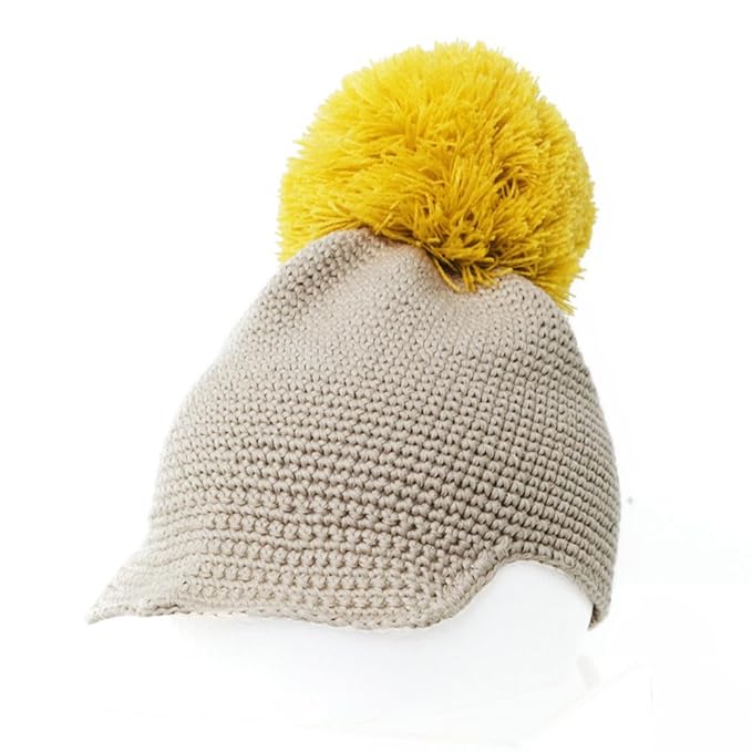 Amazon 帽子 キッズ キャップ 帽子 Kids綿糸細編みポン付きキャップ