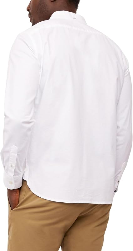 STRETCH OXFORD SHIRT, Camisa Hombre, Paper White, M