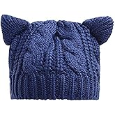 umbresen Cute Woollike Knitted CAT Kitty Ears Women Lady Girl Headgear Crochet Christmas Hats