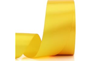 Nsilu 25 Yards 1-1/2 inches Wide Satin Ribbon Suitable for Wedding, Party and Gift Box Packaging Ribbon (Yellow, 1-1/2")