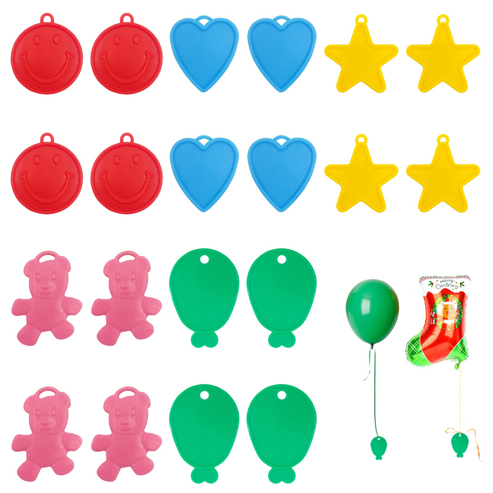 Photo 1 of * only comes with a few *
20 PCS Colorful Plastic Balloon Weights - Heart, Star, Smiley, Bear Shaped for Helium Balloons - Party Decor (Color and Shape Random)