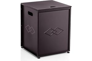 PIONEERWORKS Propane Tank Cover Table with Storage Sides, Dual Function Cover for 20 lbs Propane Tank Outdoor Gas Tank Storage Side Table for Fire Pit Gas Grill Griddle Propane Stoves, Brown