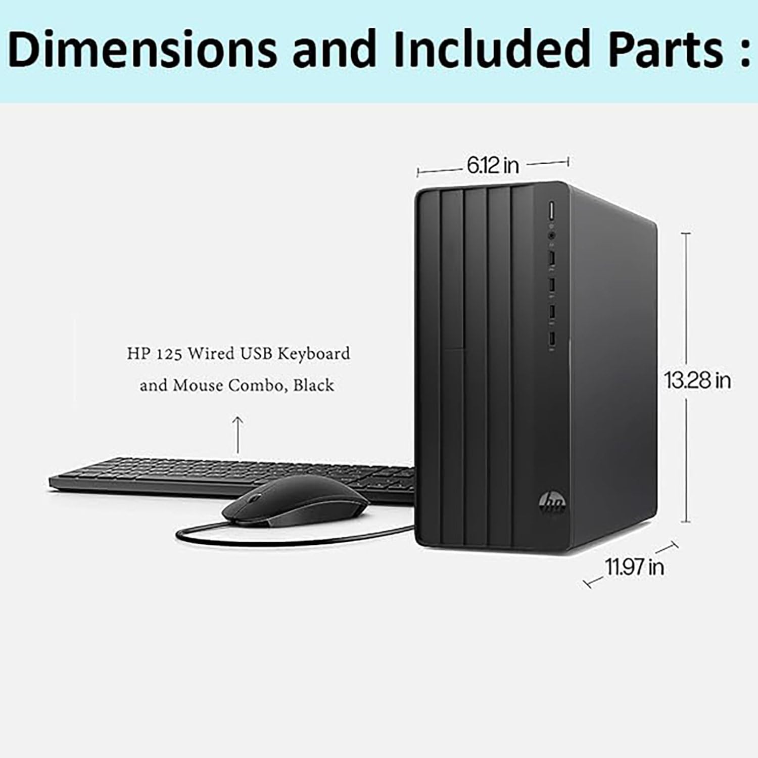 HP Desktop Computer Business Tower Pc, 13th Gen Intel 4-Core Processor (Beat i5-12400), 16gb Ddr4 Ram, 512gb Pcie Ssd, WiFi Adapter, Hdmi, Vga, Rj-45, Keyboard and Mouse, Windows 11 Pro