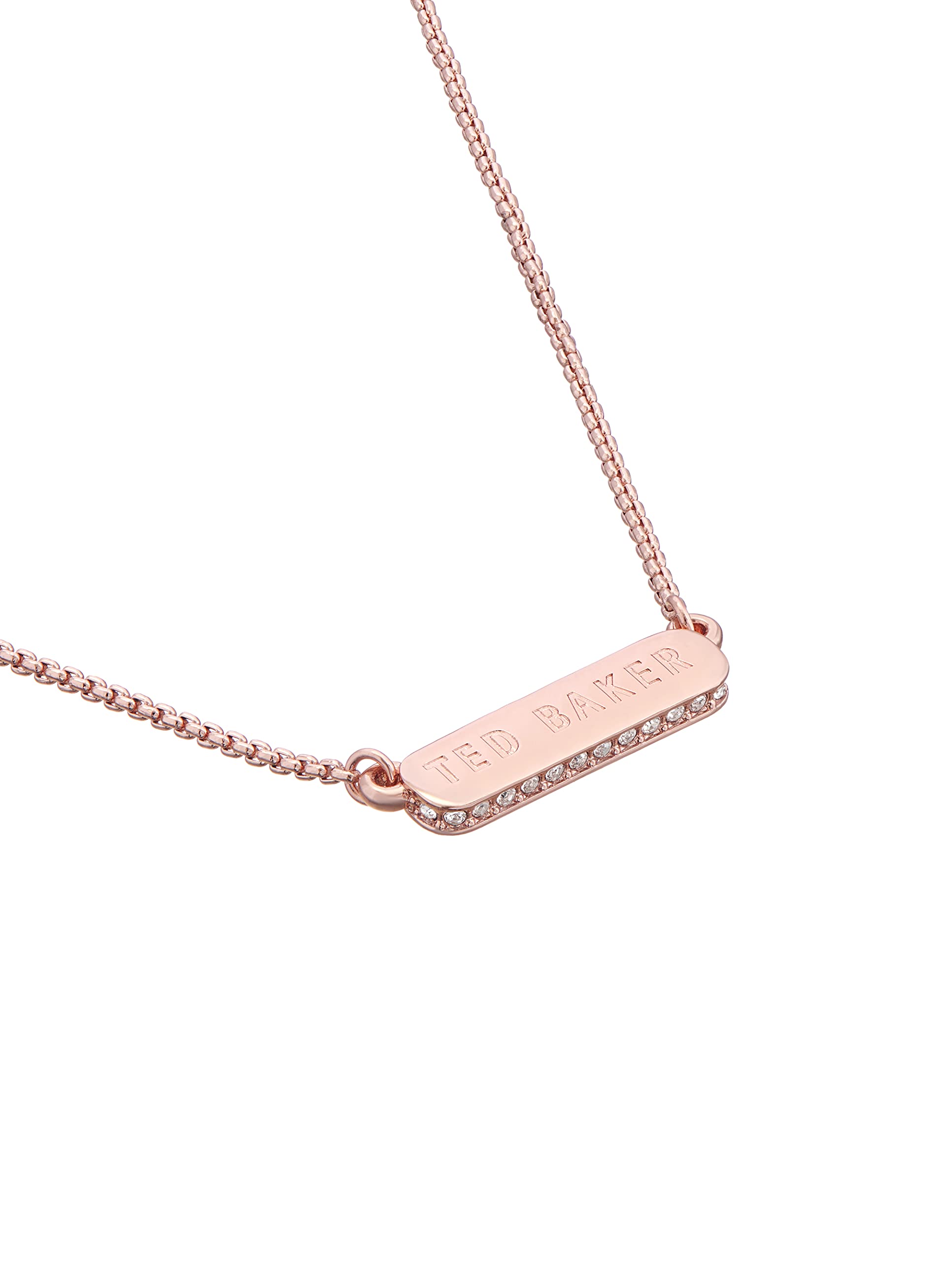 Ted Baker Scarl Sparkle Bar Pendant Necklace (Rose Gold Tone/Crystal)