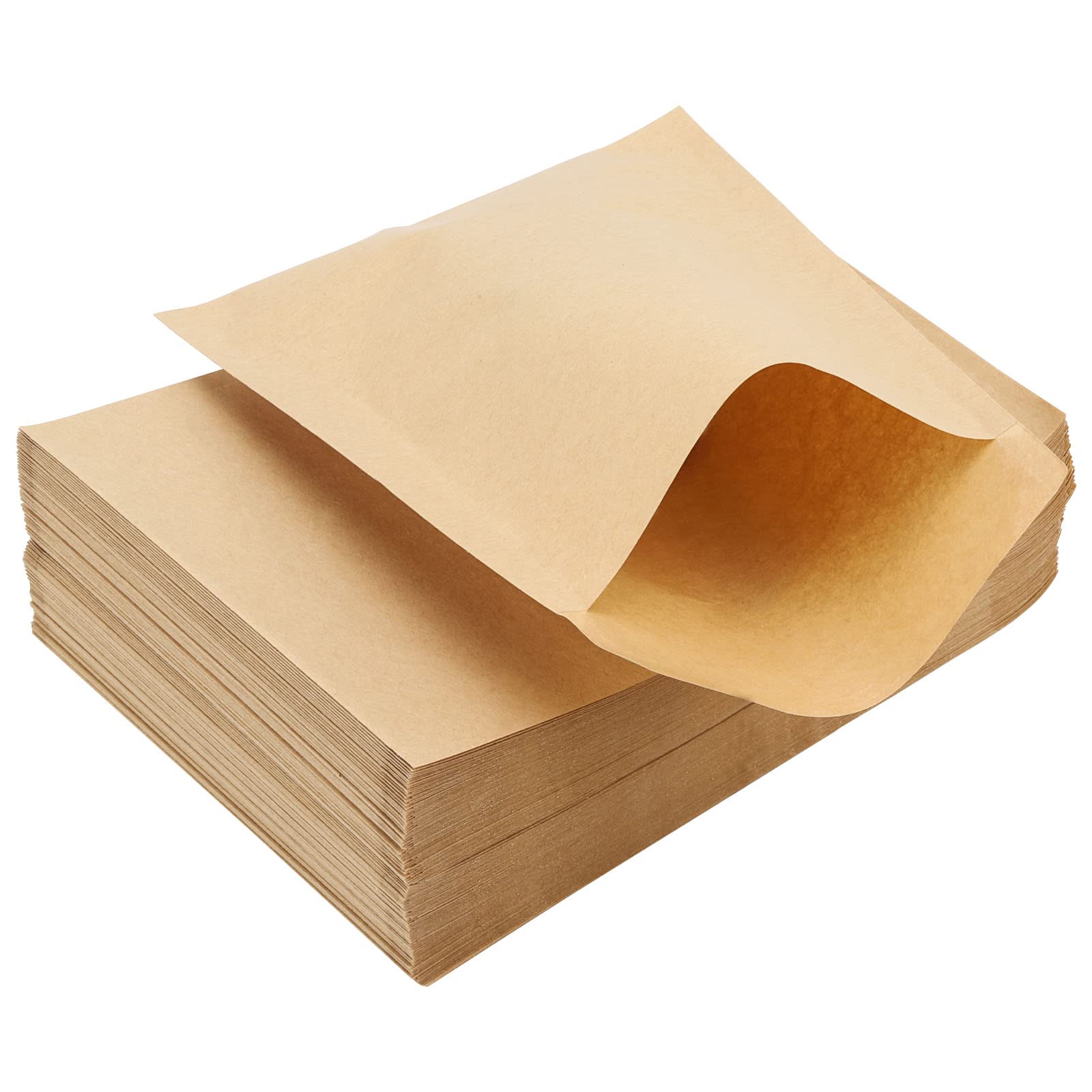 Photo 1 of 200 Pcs Kraft Paper Cookies Bags - Unbleached Small Paper Bakery Bags for Treats, Baked Snacks, Pastry, Bread (4.7x6.3 Inch)