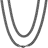 ChainsHouse Copper Cuban Chain Necklace for Men Women, 18K Gold/Black/Rose Gold Plated Miami Curb Chains,18" 20" 22" 24" 26" 28" 30" Length,4mm/7mm Wide,Send Gift Box