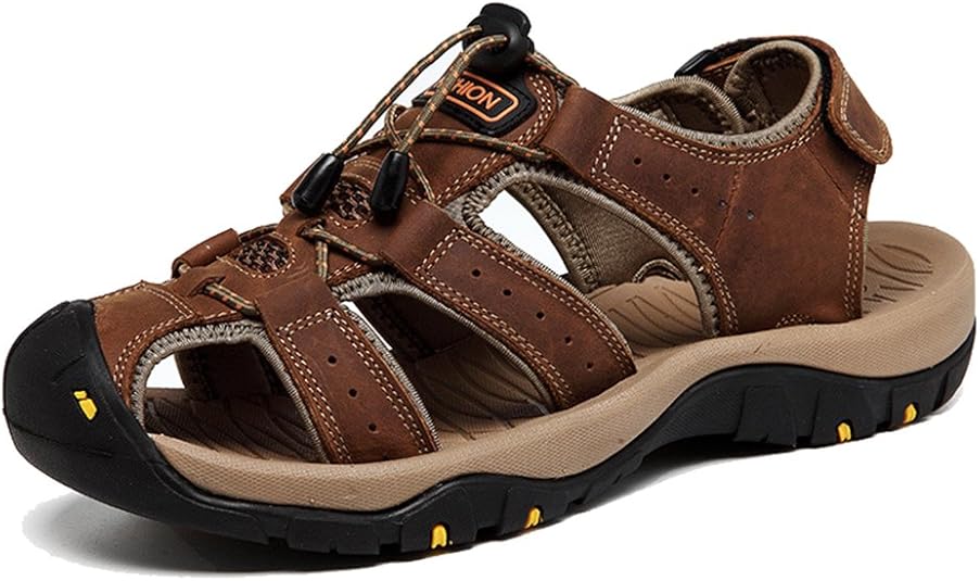 AGOWOO Men�s Casual Leather Closed Toe Hiking AGOWOO Men�s Casual Leather Closed Toe Hiking