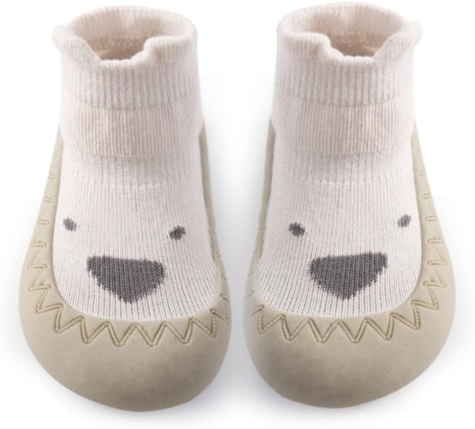 Exemaba Toddler Sock Shoes Baby Walking Shoes Soft Sole Non Slip Beige Dog