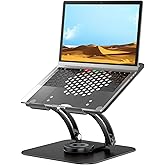Tounee Swivel Laptop Stand for Desk, Ergonomic Laptop Holder with 360° Rotating Base, Adjustable Computer Stand Laptop Riser 