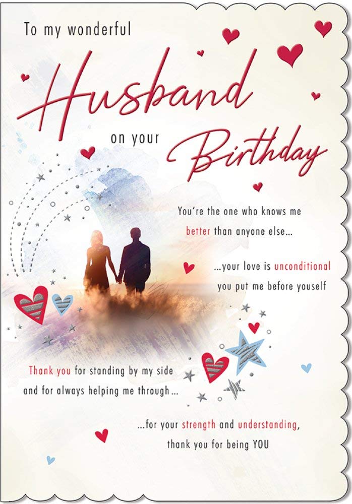 Piccadilly Greetings Piccadilly Greetings Traditional Birthday Card Husband - 9 x 6 inches,red