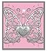 BANBERRY DESIGNS Butterfly Ornament - Silver Filigree Butterfly with Pink Crystals - Engraved with Mom on the Heart Charm - 3