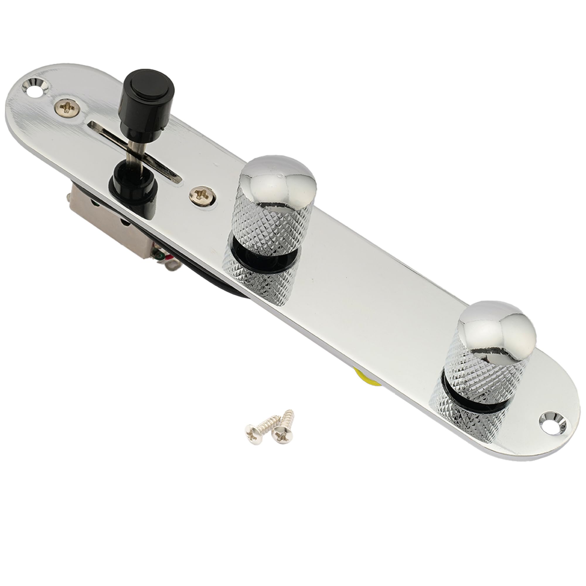 Musiclily 32mm Loaded Prewired Control Plate with 3-Way Switch Wiring Harness for Tele Telecaster Style Electric Guitar,Chrome โ image 1