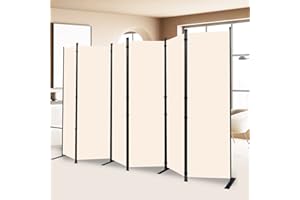 HOMSCREENER Room Divider and Folding Privacy Screens， 6 Panel Wide Room Divider Wall Screen for Room Separtition, Partition Room Dividers Fabric Panel Wall Dividers Freestanding for Office, Bedroom, Studio Dorm