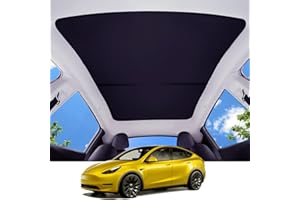 KUODIEOR New Version Sunshade Roof for Tesla Model Y【 Nano Ice-Crystal Tech, No Sag Gap! 】Premium 3-Gen Tesla Model Y 2020-2024 Accessories Heat Insulation Keep Cooling Foldable Sunshade for Glass Roof (Black)