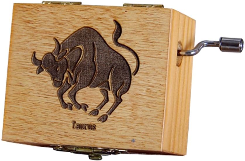 YouTang Music Box, 18 Note Hand Crank Wooden Musical Box Twelve Constellations Music Box,Taurus