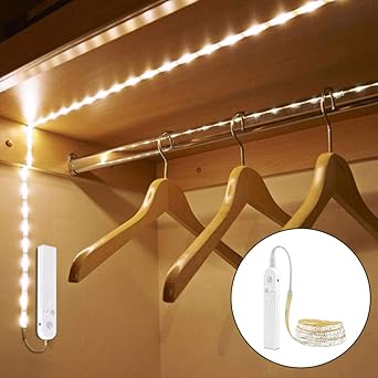 cinta led de 3 m con detector de movimiento funciona con pilas y usb para armarios y luces de pared iluminacion tira de luces rgb autoadhesiva